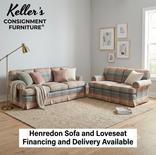 86177 Henredon Vintage Pastel Sofa & Loveseat 85/61x36x33