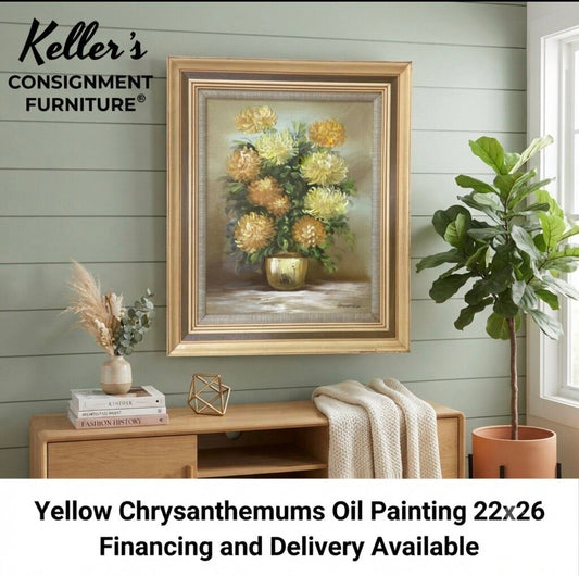86208 - Yellow Chrysanthemums Oil Painting 22x26
