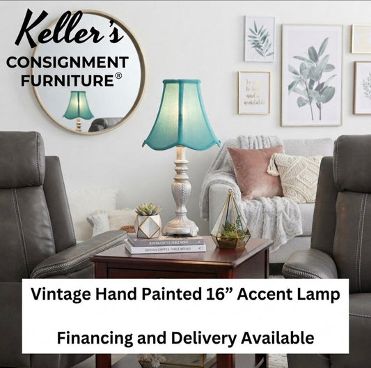 86220 (8442-44) Vintage Hand Painted 16in Accent Lamp
