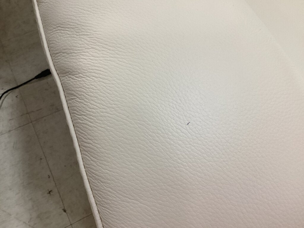 86234 Cream Leather Infinite-Position Power Recliner 37x34x40