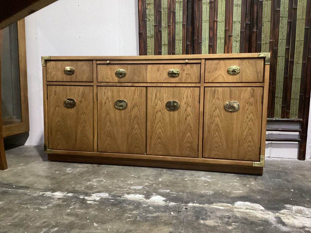 86100 Vintage Thomasville Brass Campaign Buffet/Server 60x18x30