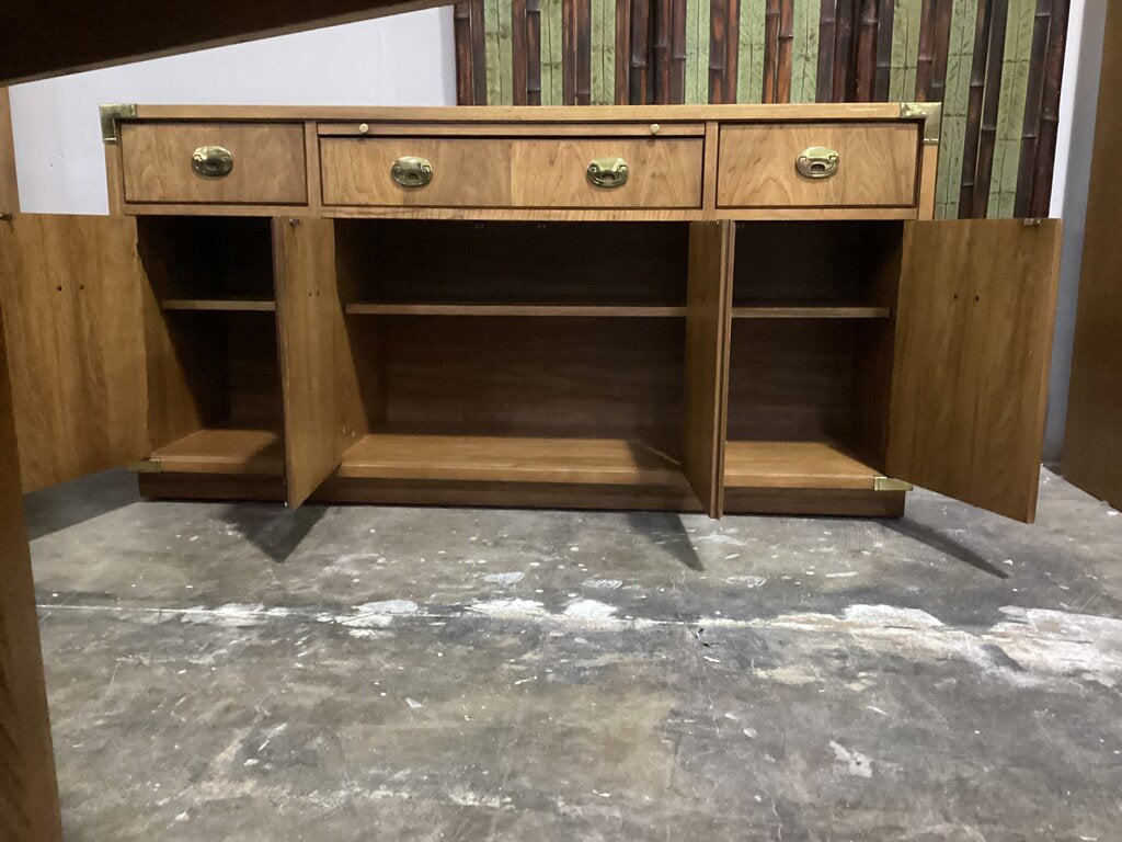 86100 Vintage Thomasville Brass Campaign Buffet/Server 60x18x30