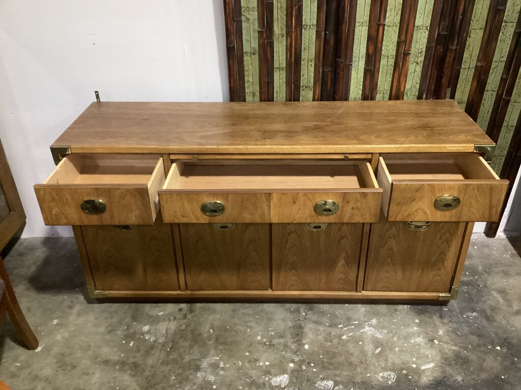 86100 Vintage Thomasville Brass Campaign Buffet/Server 60x18x30