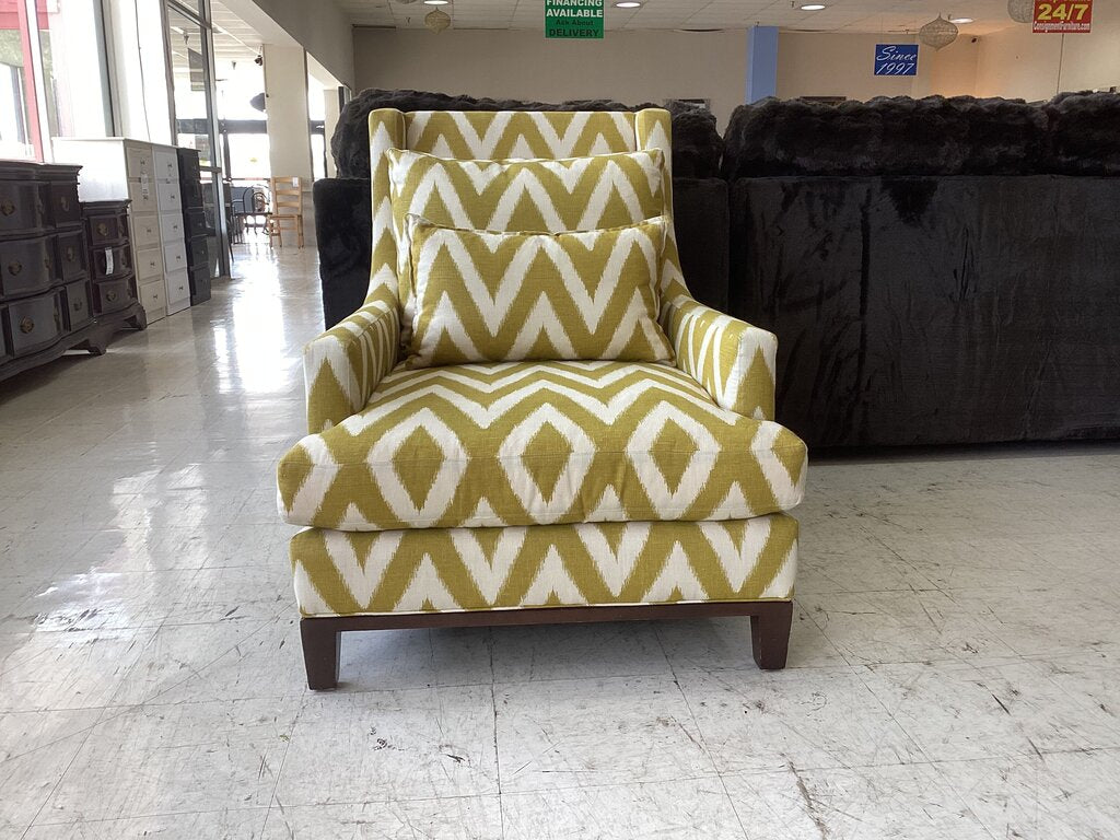 86271 Chevron Wingback Chair 33x44x39