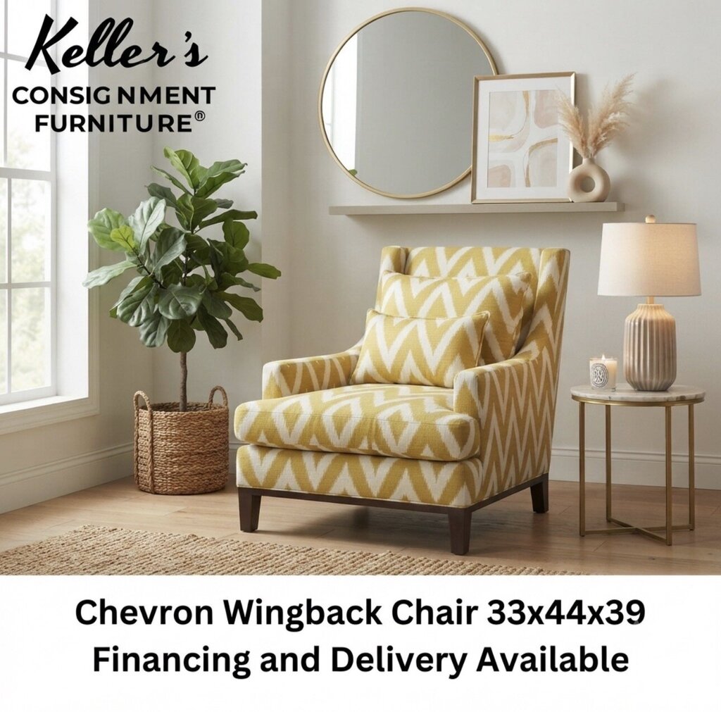 86271 - Chevron Wingback Chair 33x44x39