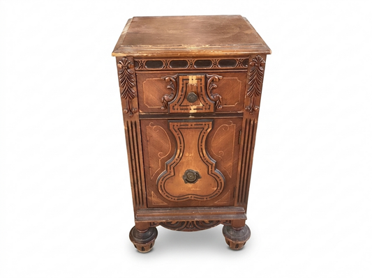 86277 - French Walnut Commode Nightstand 15x13x28
