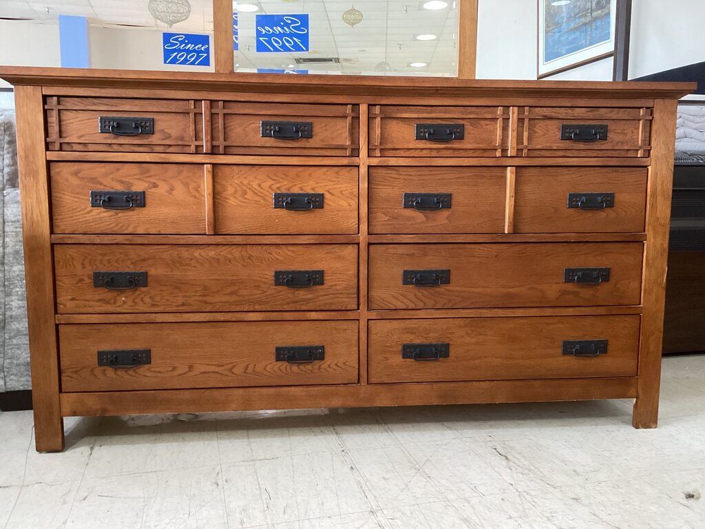 86275 Mission Style Dresser w/Mirror 66x19x36-81