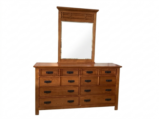 86275 - Mission Style Dresser w/Mirror 66x19x36-81