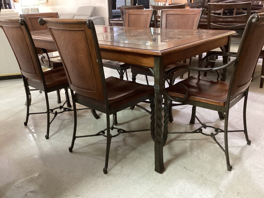 86287 - Riverside Camden 7pc Iron Base Dining Set 40x72x30