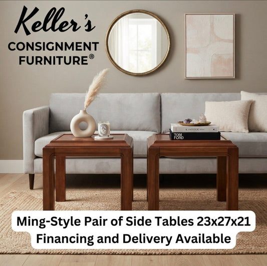 86279 - Ming-Style Pair of End Tables 23x27x21