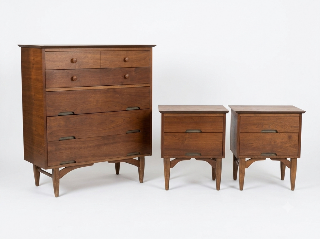 86281 - Vega By Morris MCM 3pc Bedroom Group (22x15x25)(38x19x44)
