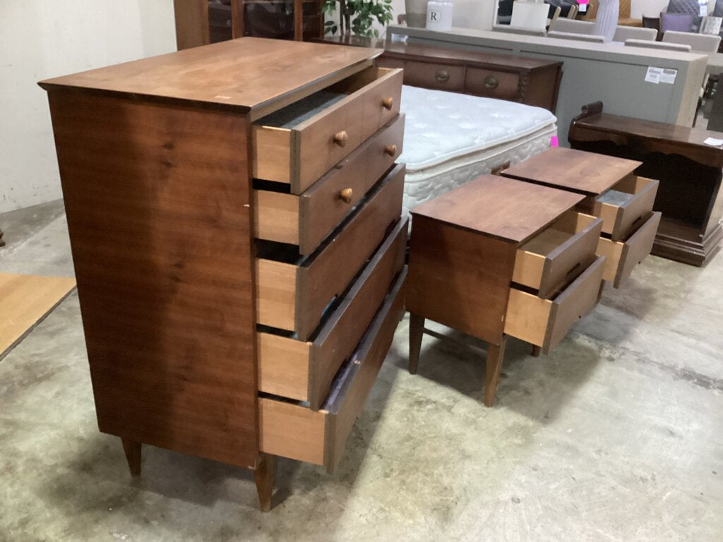 86281 - Vega By Morris MCM 3pc Bedroom Group (22x15x25)(38x19x44)