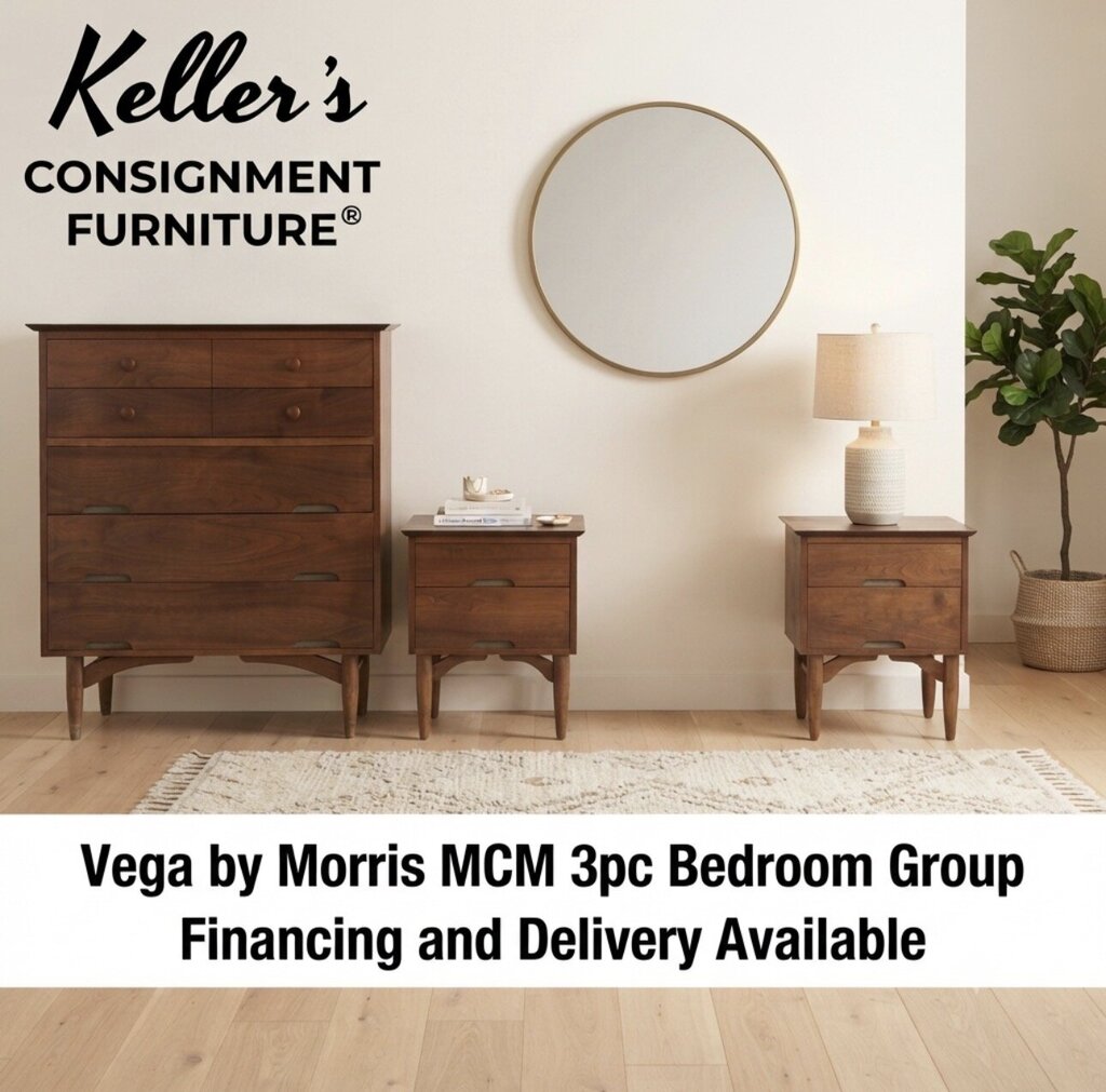 86281 - Vega By Morris MCM 3pc Bedroom Group (22x15x25)(38x19x44)
