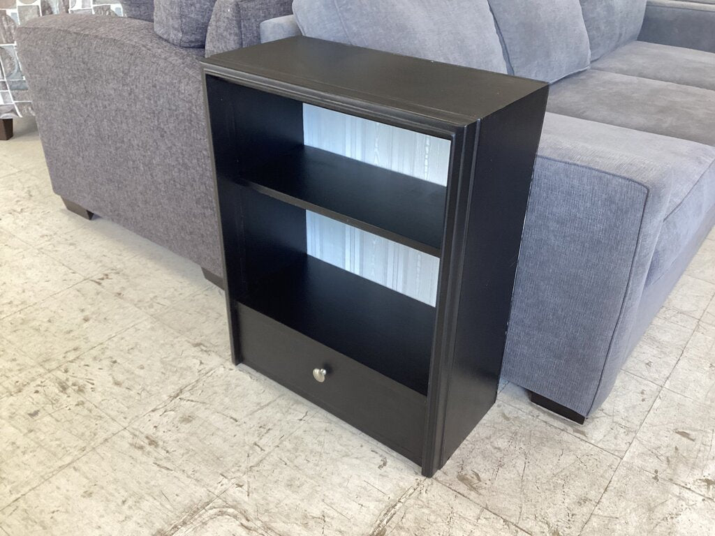 86292 (8442-51) Solid Wood Black Bookcase w/Drawer 24x12x30