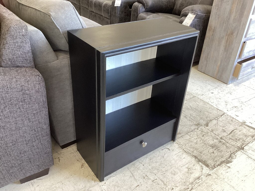 86292 (8442-51) Solid Wood Black Bookcase w/Drawer 24x12x30