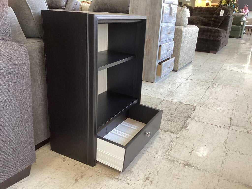 86292 (8442-51) Solid Wood Black Bookcase w/Drawer 24x12x30