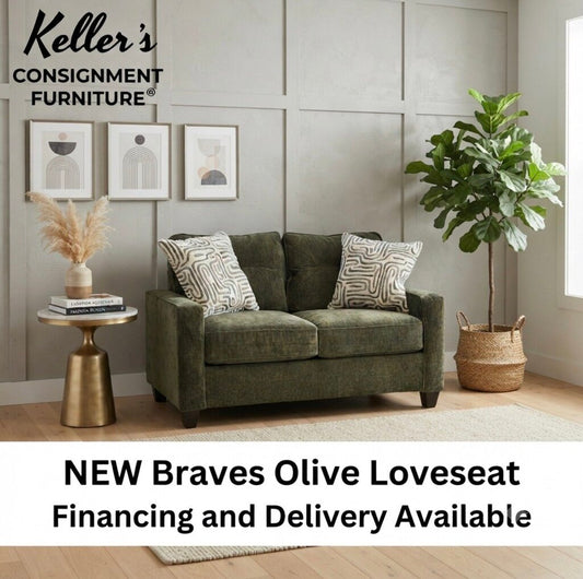 Braves Olive NEW Loveseat 59x37x36 (71002-5865)