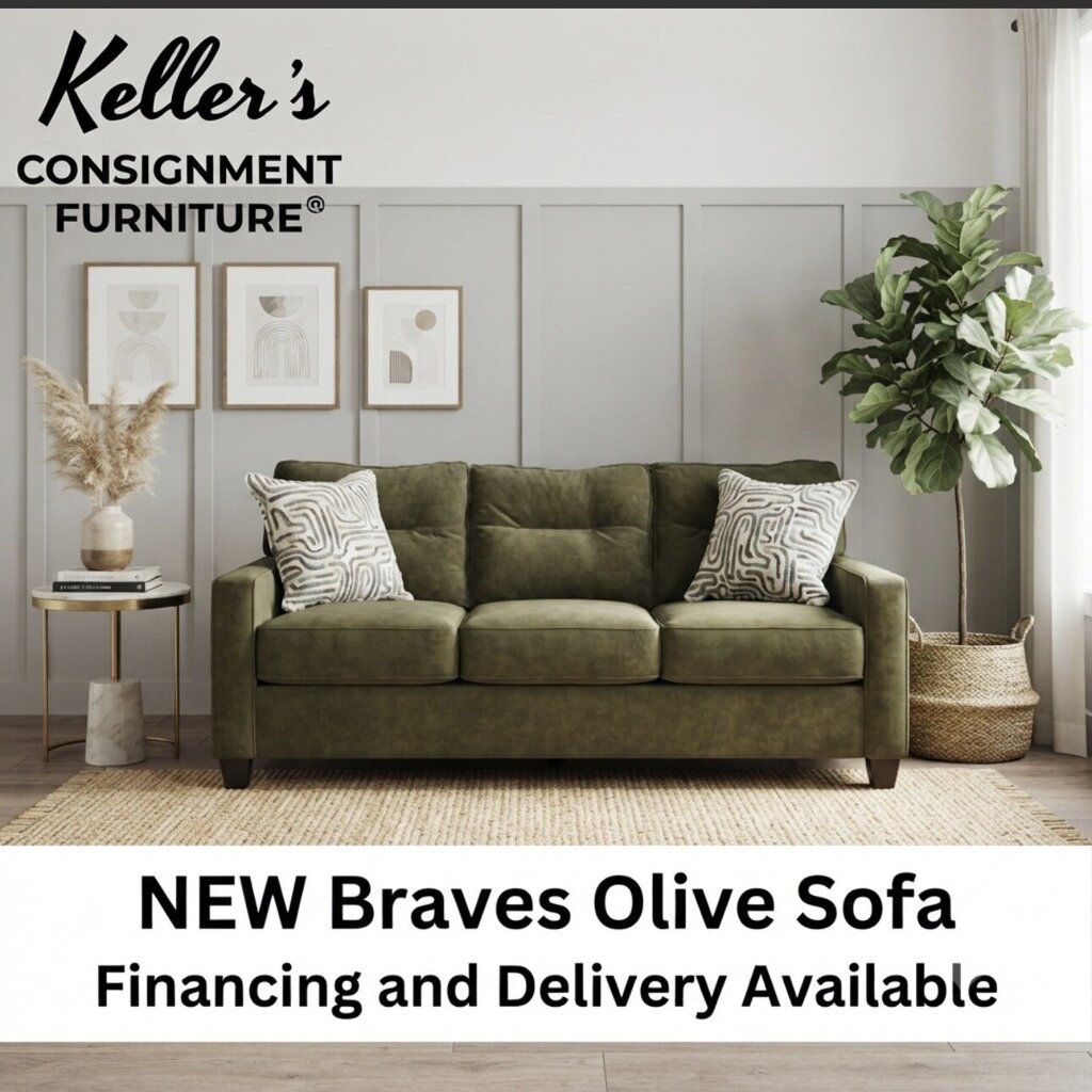 Braves Olive NEW Sofa 84x37x36 (71003)