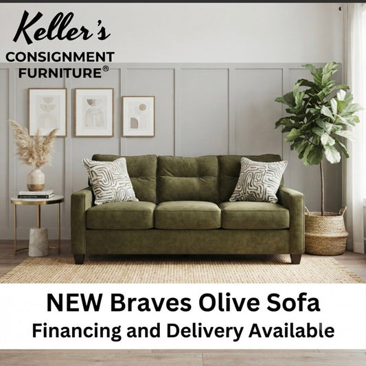 Braves Olive NEW Sofa 84x37x36 (71003)