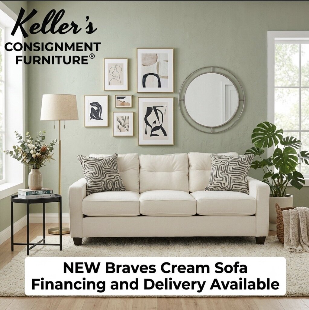 Braves Cream NEW Sofa 84x37x36 (71003-5866)
