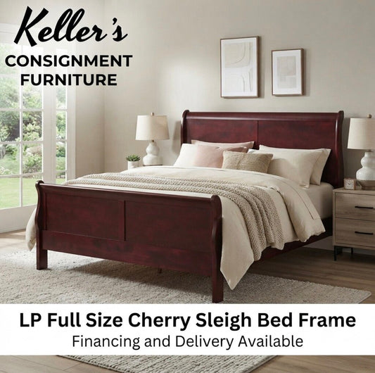 LP Cherry NEW Full Size Sleigh Bed Frame (119421-13)