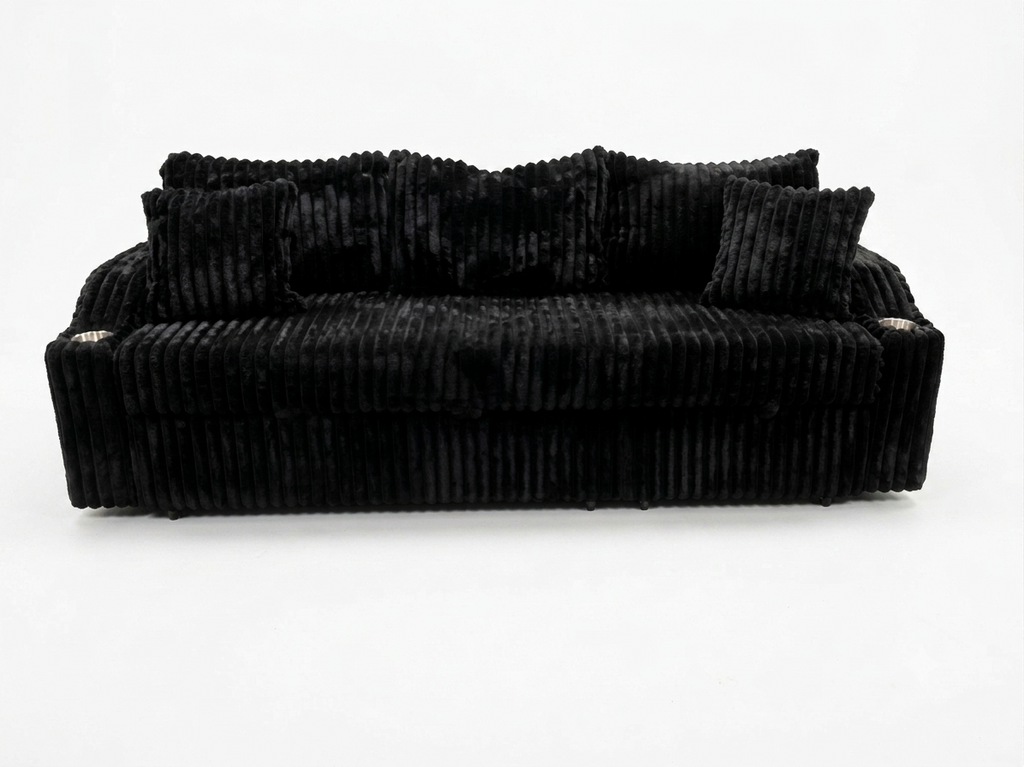 Lillian Black Corduroy NEW Sleeper Sofa 84x31x32