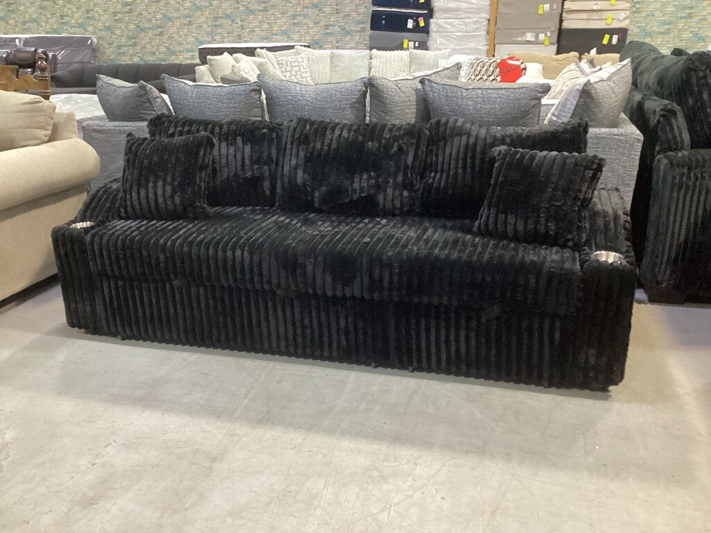 Lillian Black Corduroy NEW Sleeper Sofa 84x31x32