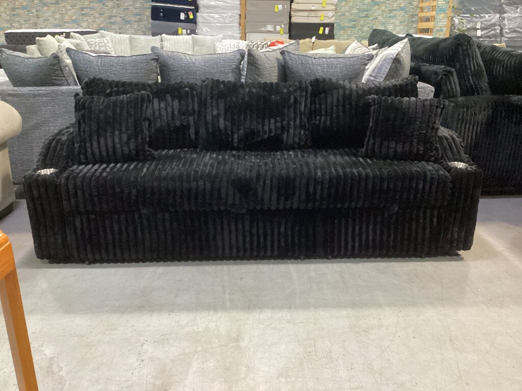 Lillian Black Corduroy NEW Sleeper Sofa 84x31x32