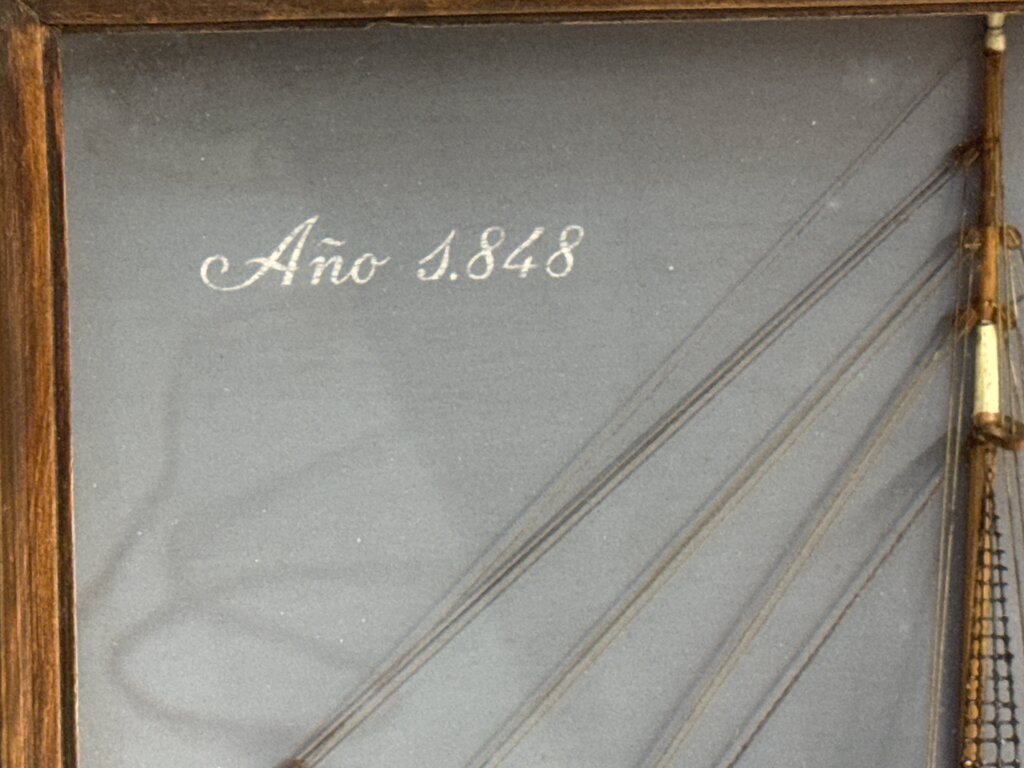86228 (8442-50) Vintage Maritime Shadow Box - 19th Century Pailebot 18x3x12