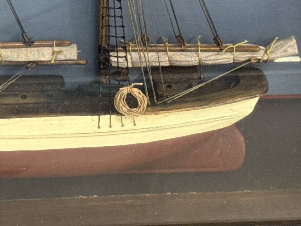 86228 (8442-50) Vintage Maritime Shadow Box - 19th Century Pailebot 18x3x12