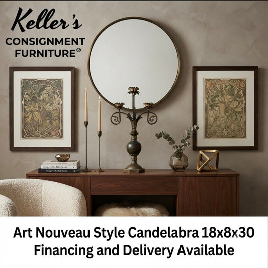 86318 - Art Nouveau Style Candelabra 16x8x30