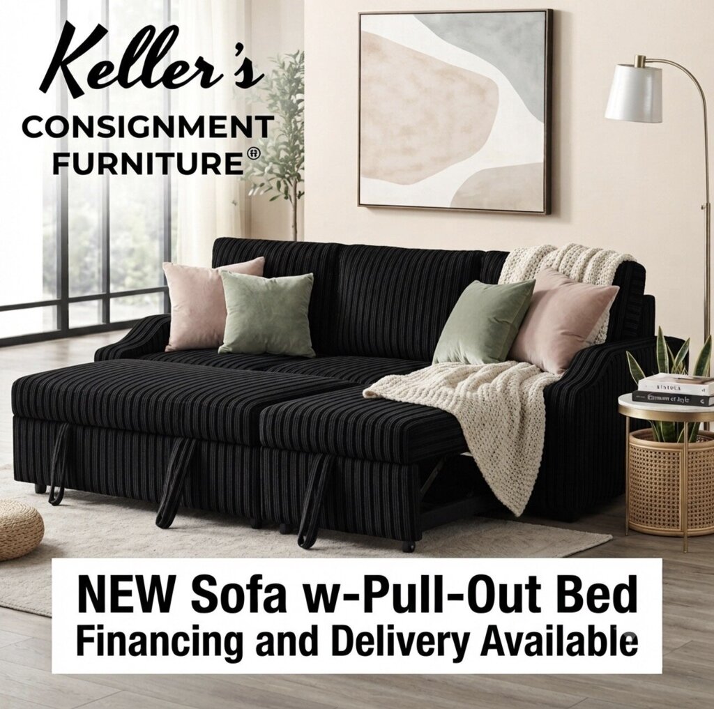 Lillian Black Corduroy NEW Sleeper Sofa 82x33/58x34