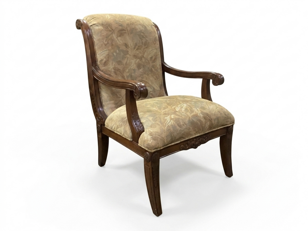 86325 Carved Wood Armchair 27x25x37
