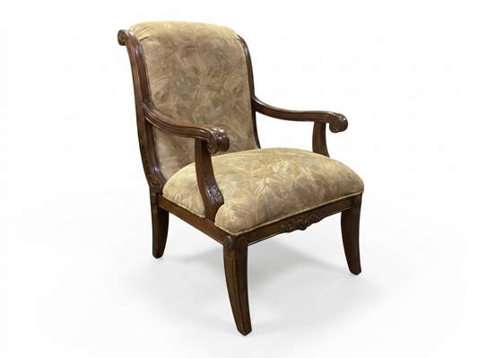 86325 Carved Wood Armchair 27x25x37