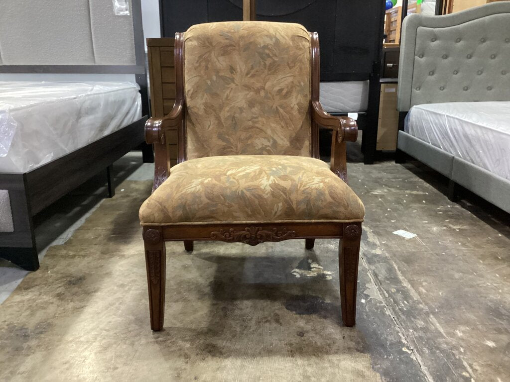 86325 Carved Wood Armchair 27x25x37