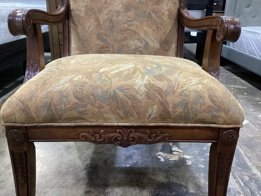 86325 Carved Wood Armchair 27x25x37