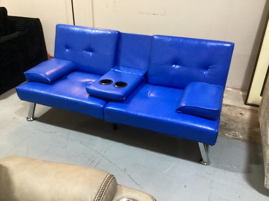 86329 Modern Blue Convertible Futon 65x32-38x14