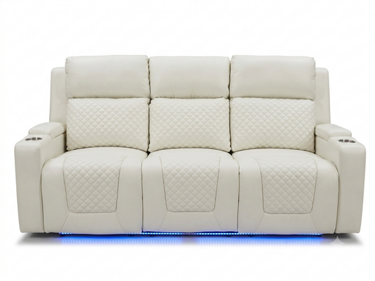 Boss White NEW Power Reclining Sofa 82x39x41 (697190)