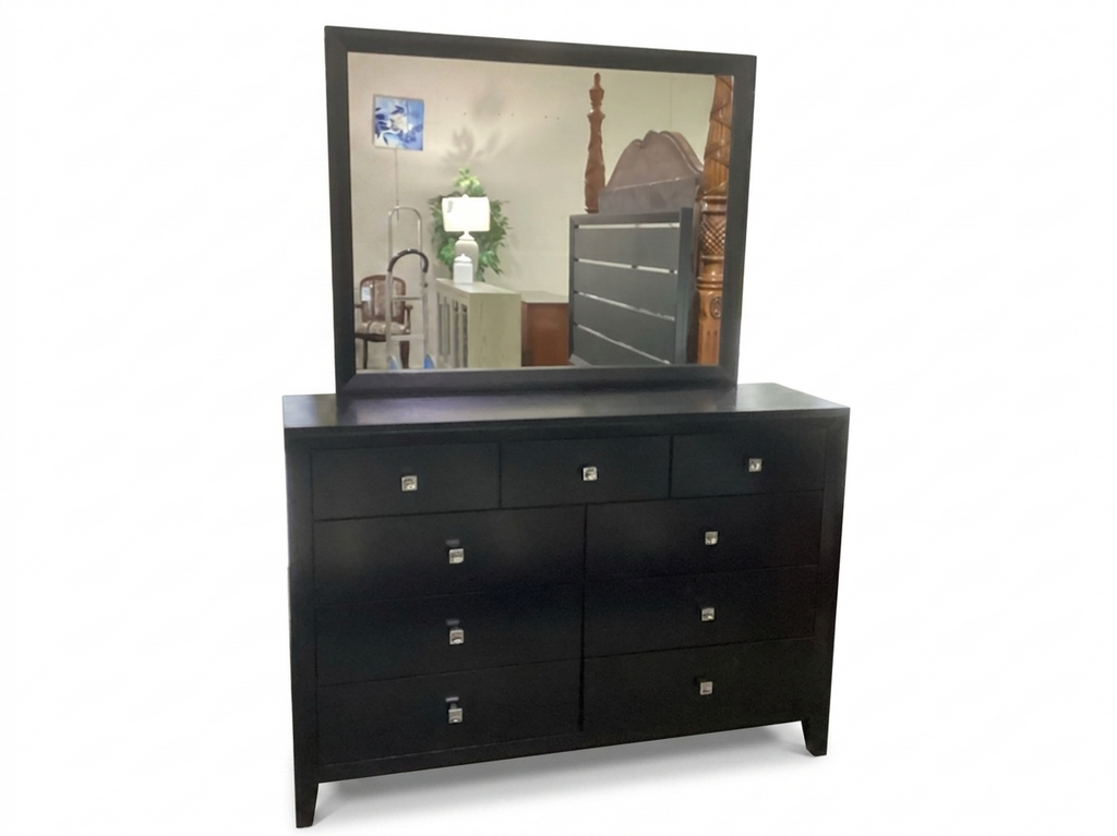 Henry Black NEW Dresser w/Mirror 55x17x39-74 (FBNSTA-0035FD)