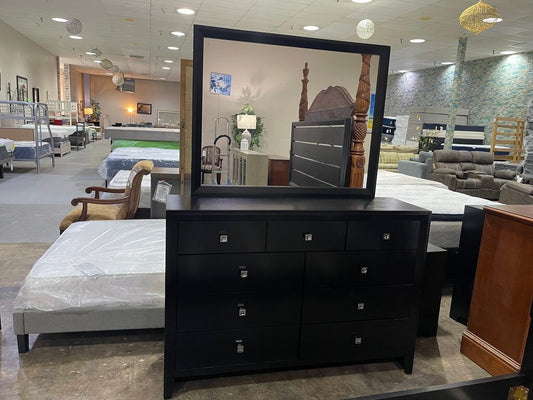 Henry Black NEW Dresser w/Mirror 55x17x39-74 (FBNSTA-0035FD)