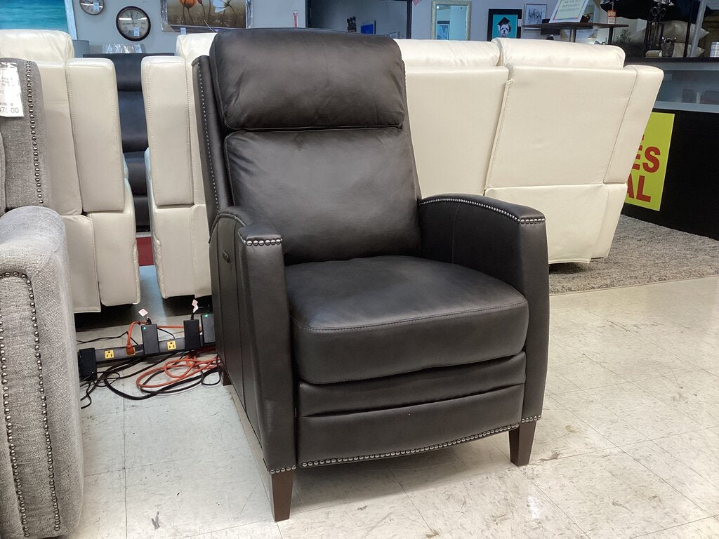86336 Artisian Home Noah Black Leather Power Recliner 28x37x41