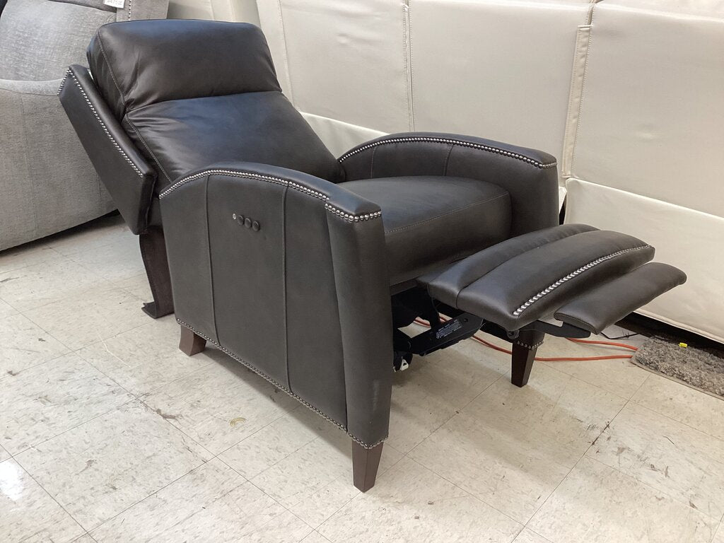 86336 Artisian Home Noah Black Leather Power Recliner 28x37x41