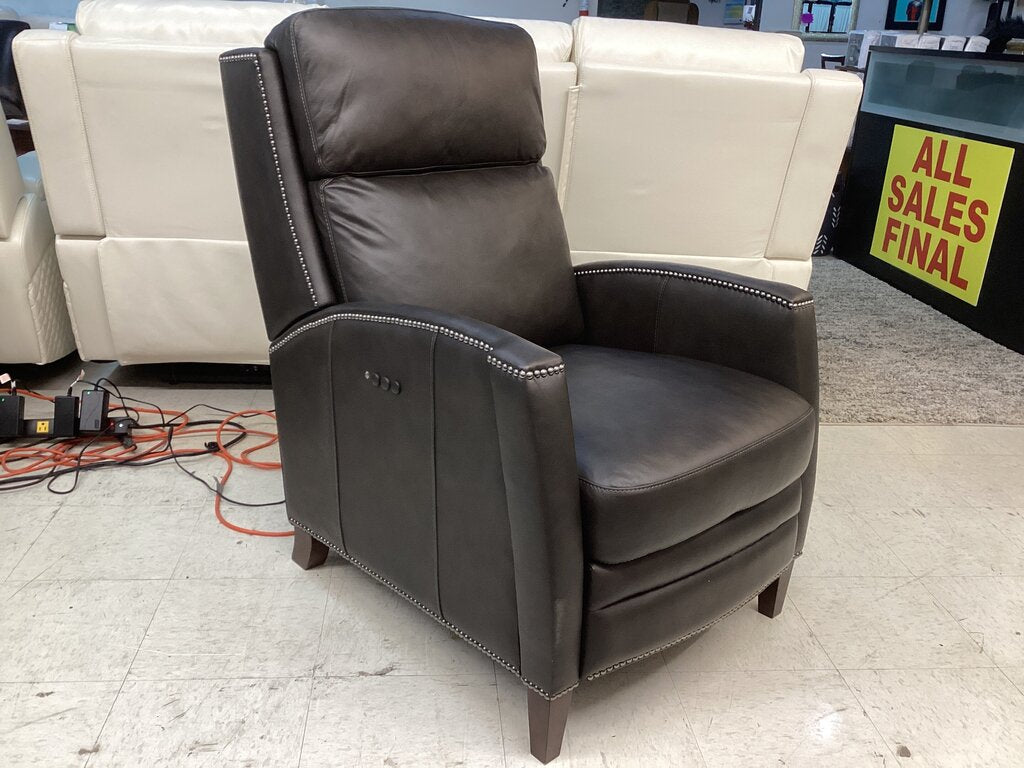 86336 Artisian Home Noah Black Leather Power Recliner 28x37x41