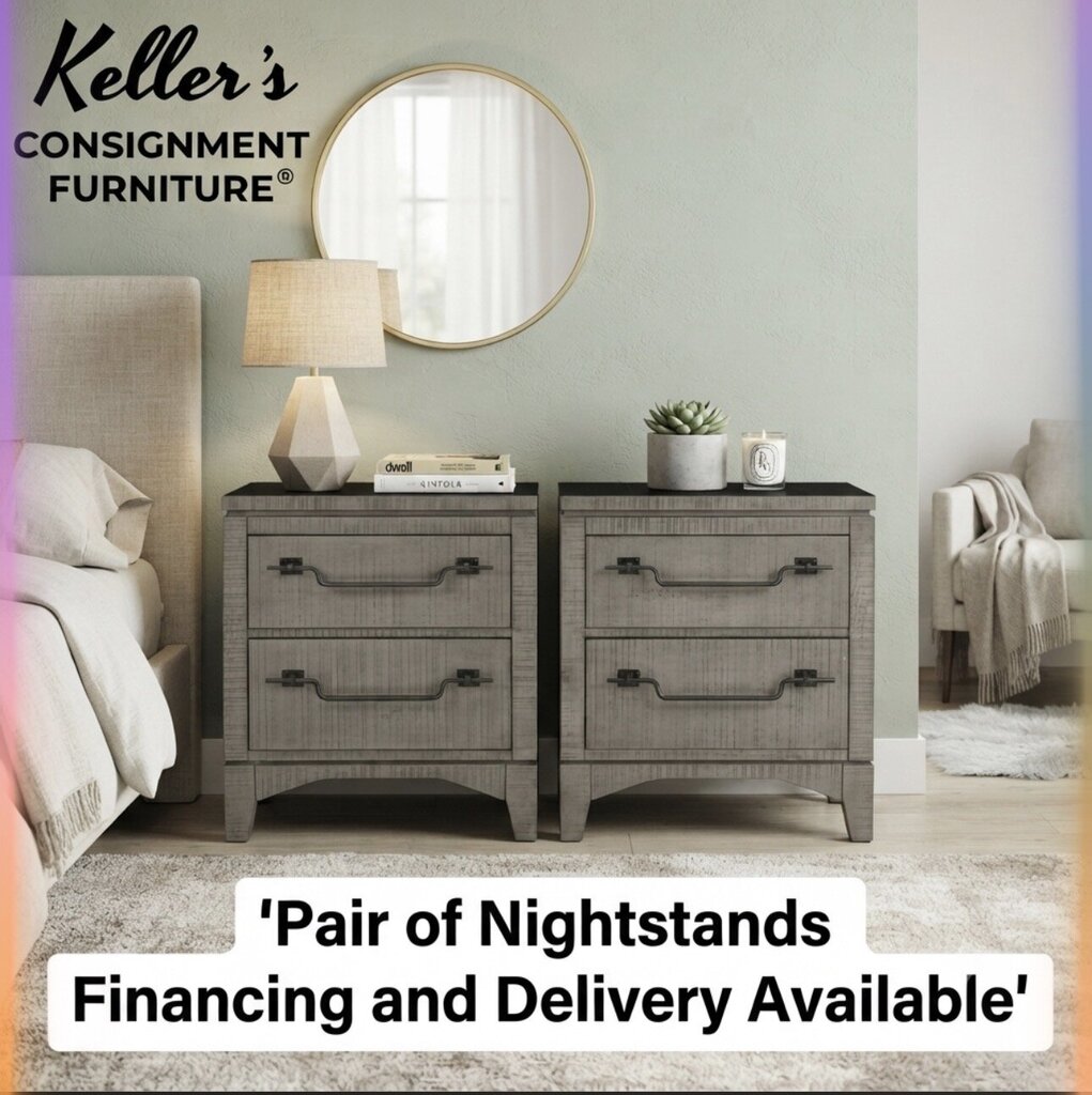 86333 - Pair of 2 Drawer Nightstand 25x18x29