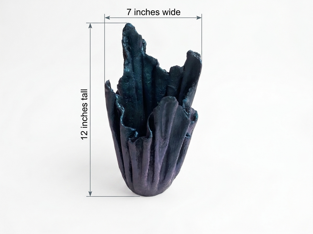 86338 (8442-53) Artisan Sculptural Color Shifting Planter 7x7x12
