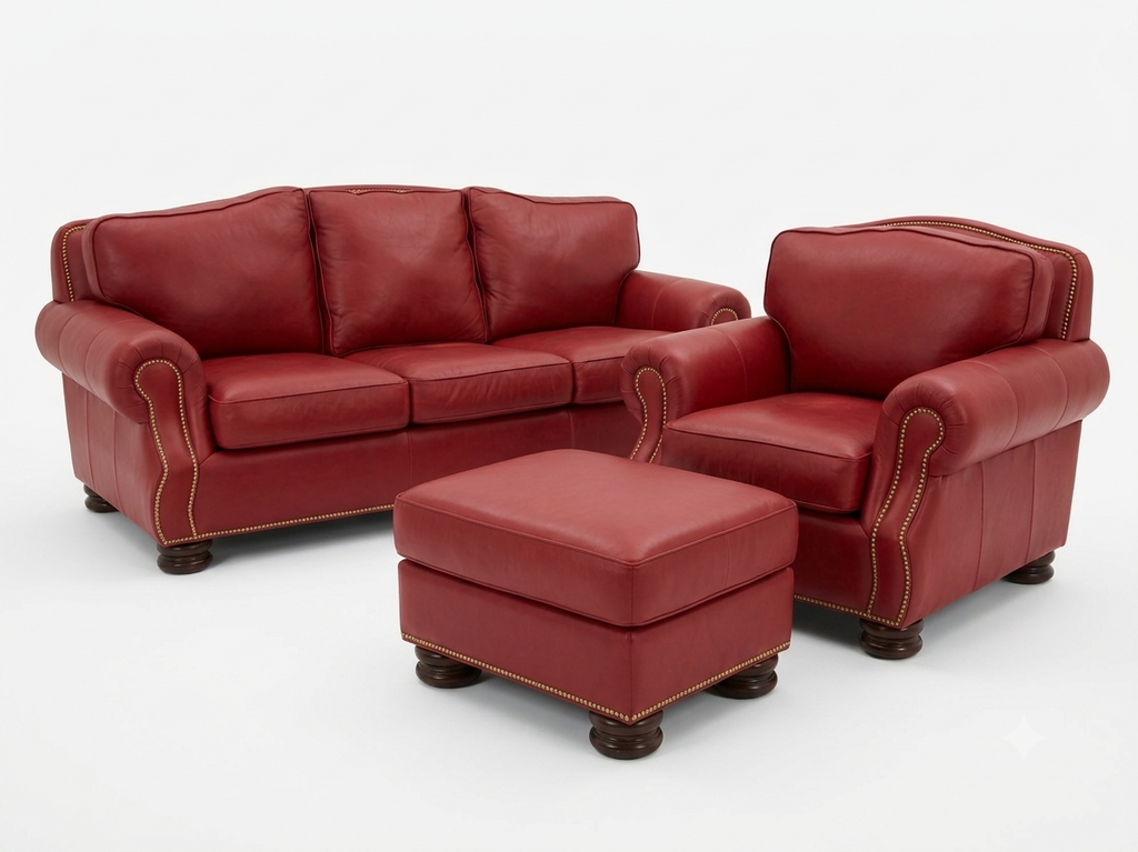 86358 - Hancock & Moore Sofa, Chair & Ottoman (86/39x43x37 o-27x21x17)