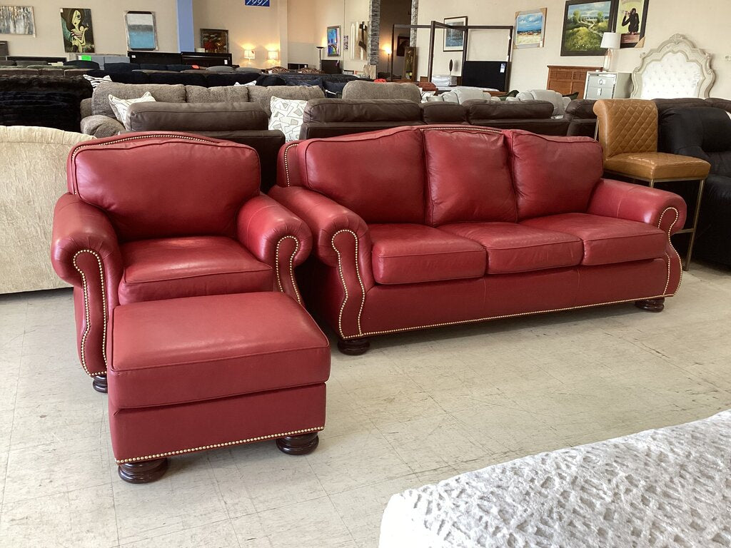 86358 - Hancock & Moore Sofa, Chair & Ottoman (86/39x43x37 o-27x21x17)