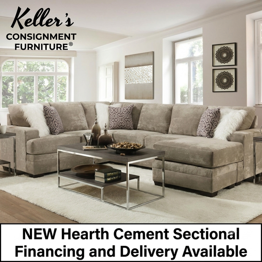 Hearth Cement NEW 2pc Sectional 123x97x65x37 (2760-06)