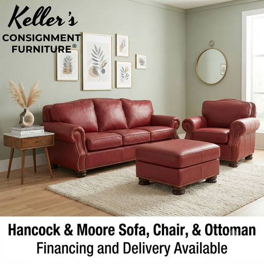 86358 - Hancock & Moore Sofa, Chair & Ottoman (86/39x43x37 o-27x21x17)