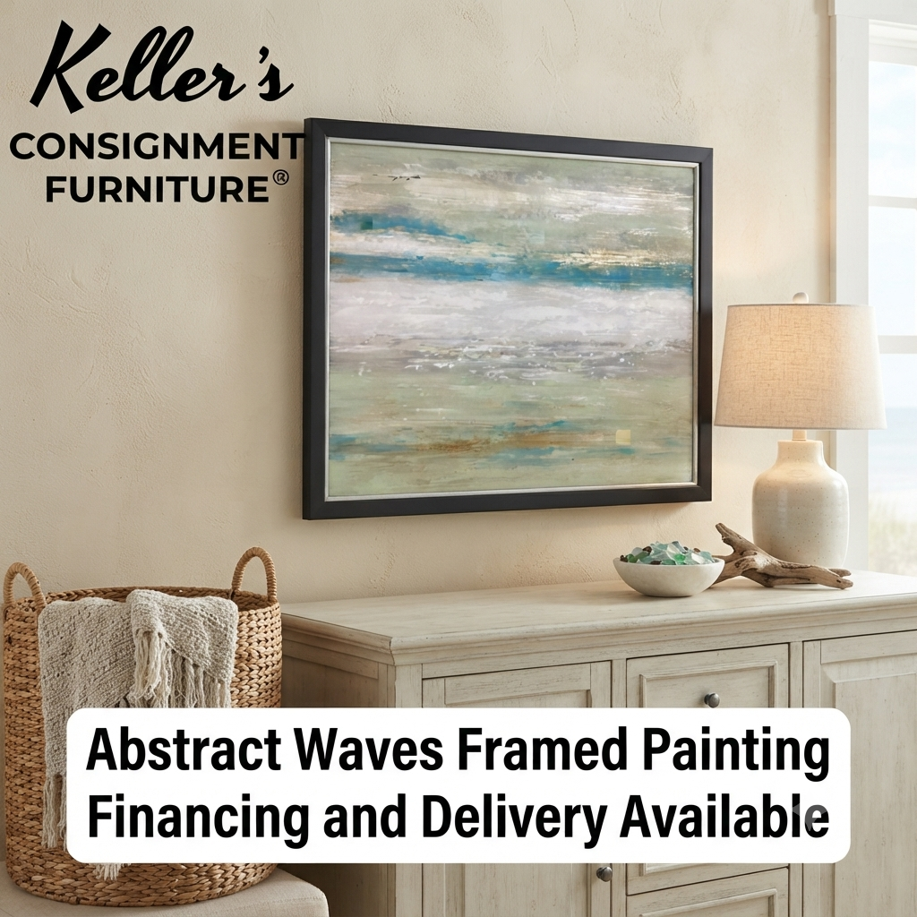 85484 (8535-15) Abstract Waves Framed Painting 56x44